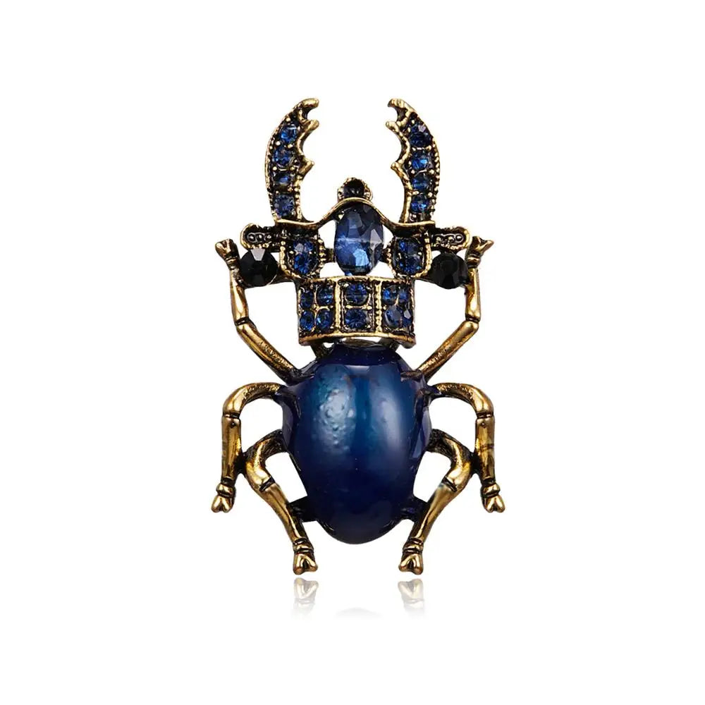 The Regal Blue Stag Beetle Brooch