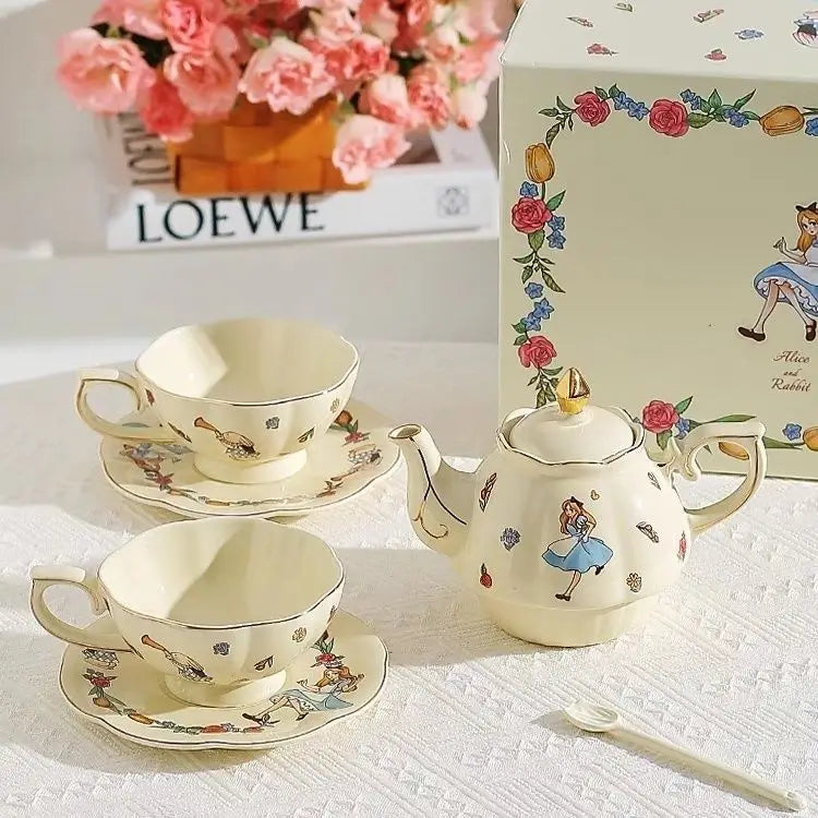 Alice Theme Ceramic Tea Pot Set