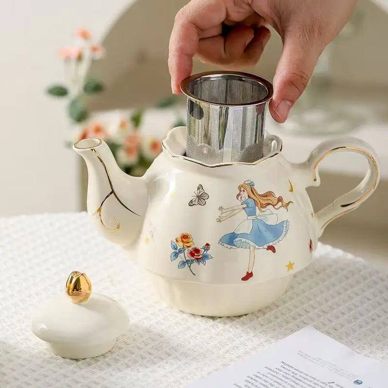 Alice Theme Ceramic Tea Pot Set