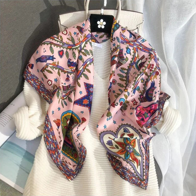 90*90cm Square Scarf Twill Cotton Feeling