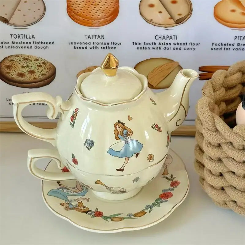 Alice Theme Ceramic Tea Pot Set