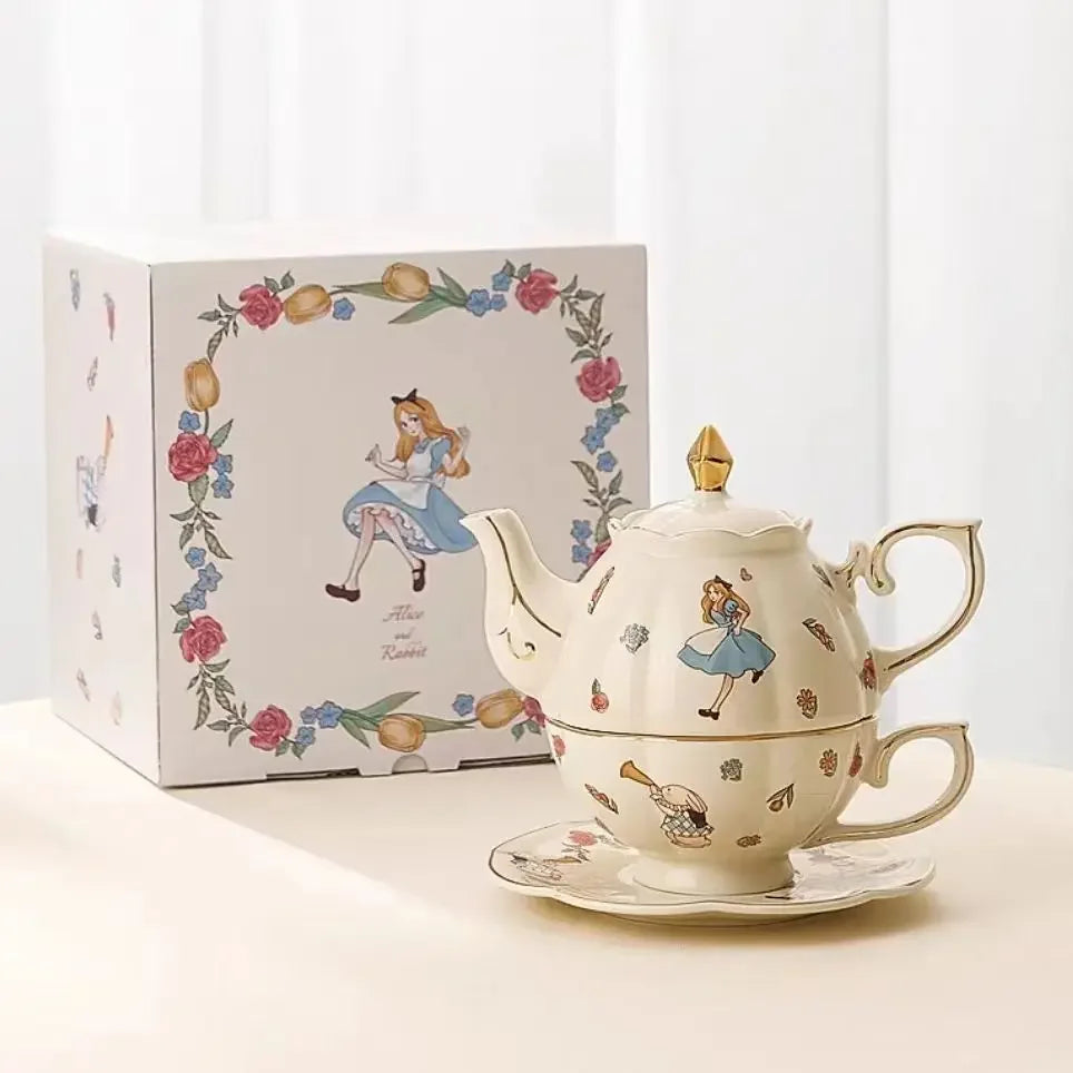 Alice Theme Ceramic Tea Pot Set