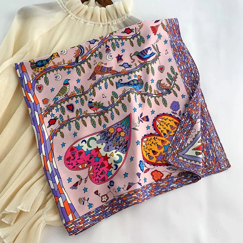 90*90cm Square Scarf Twill Cotton Feeling