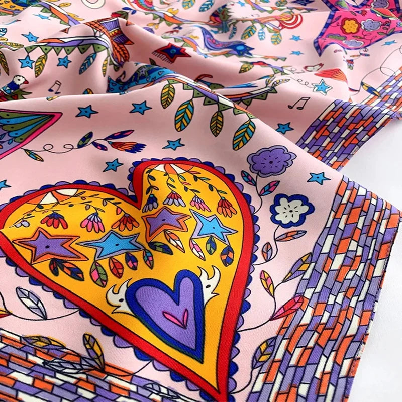 90*90cm Square Scarf Twill Cotton Feeling