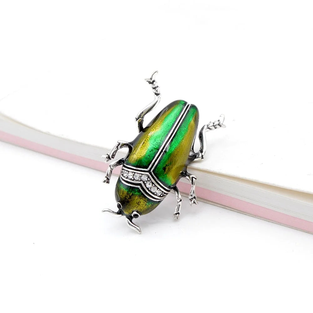The Emerald Sultan Beetle Brooch