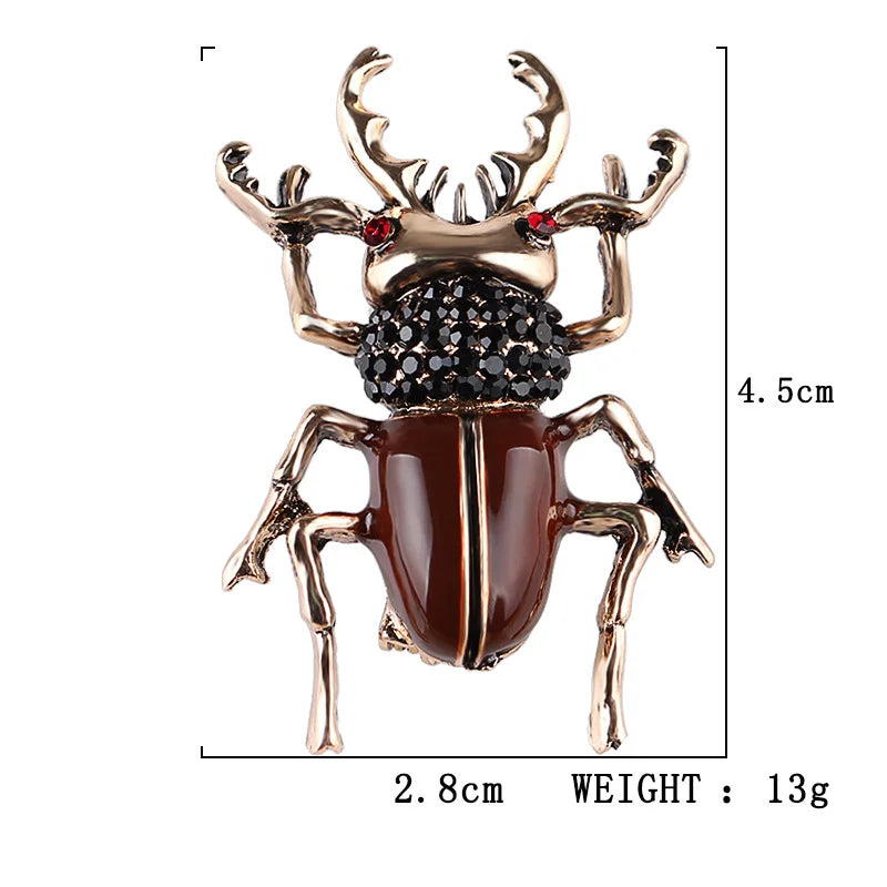 Golden & Brown Beetle Brooch