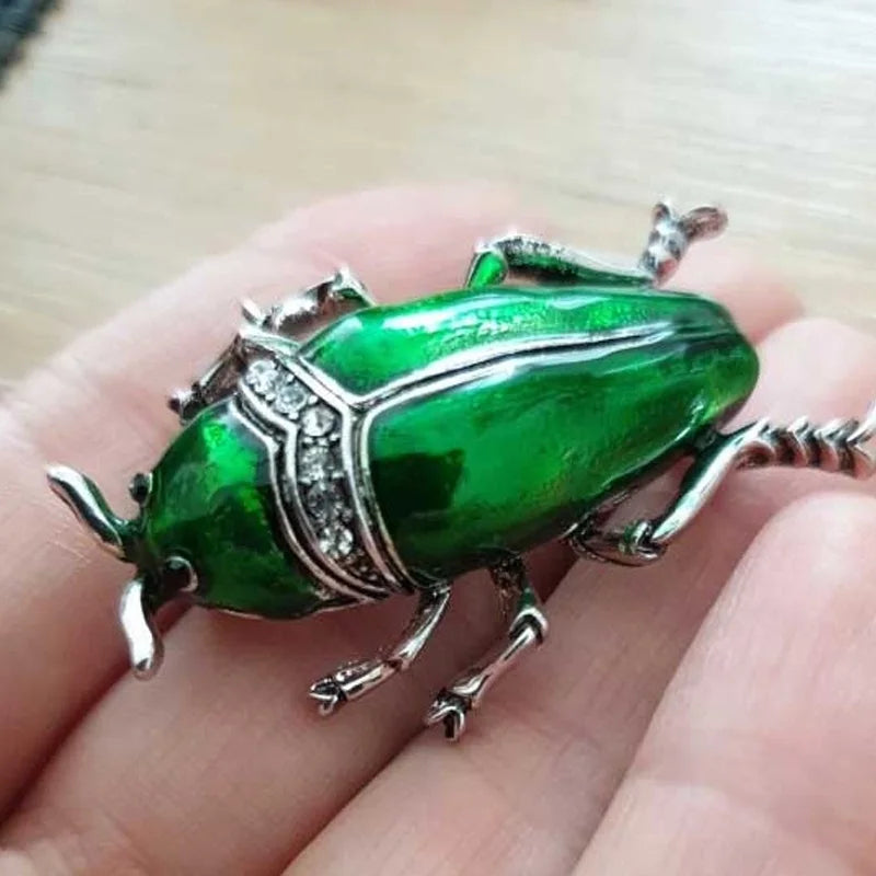 The Emerald Sultan Beetle Brooch