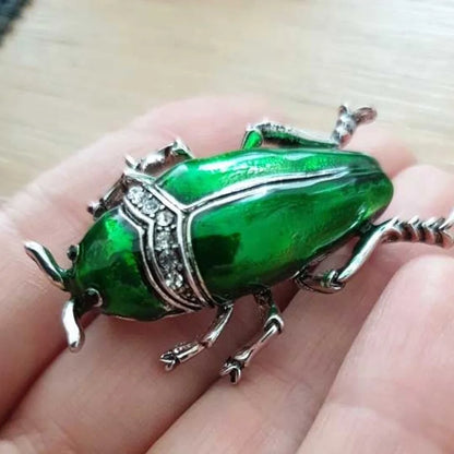 The Emerald Sultan Beetle Brooch