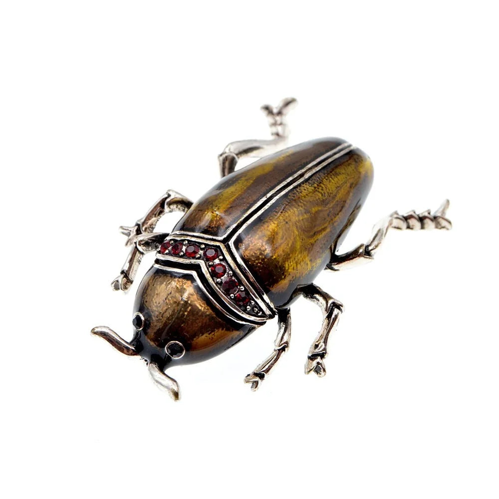 The Emerald Sultan Beetle Brooch