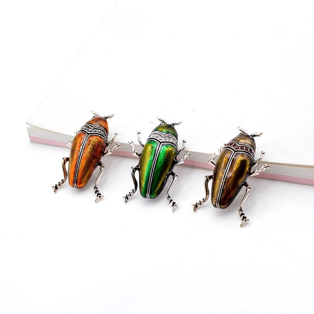 The Emerald Sultan Beetle Brooch