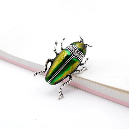 The Emerald Sultan Beetle Brooch