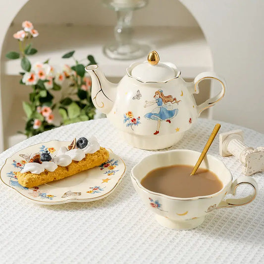 Alice Theme Ceramic Tea Pot Set