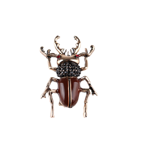 Golden & Brown Beetle Brooch